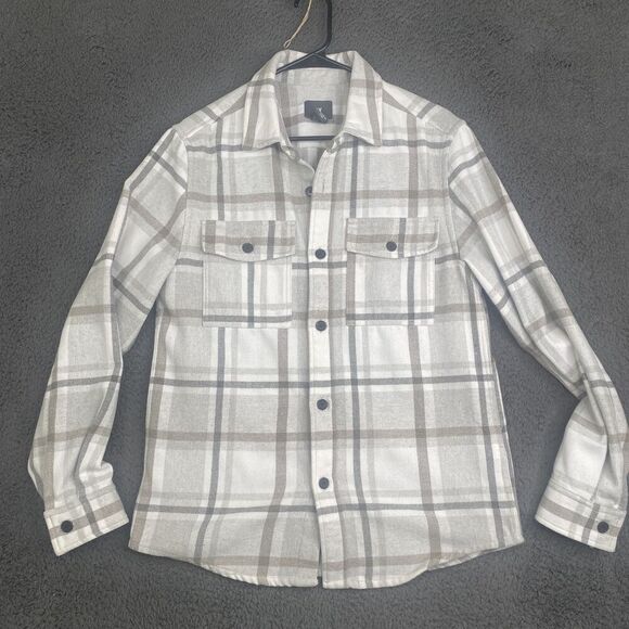 H&M Shirt Mens Small Plaid Flannel Button Up Long Sleeve Casual Pockets - Picture 1 of 9